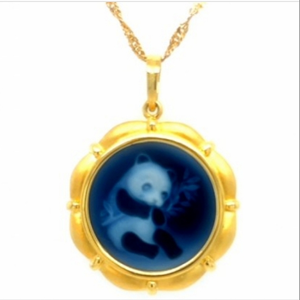 18K Panda Pendant Necklace